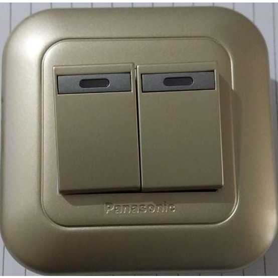 Saklar Hotel 2 Gang Metallic Gold  "PANASONIC"