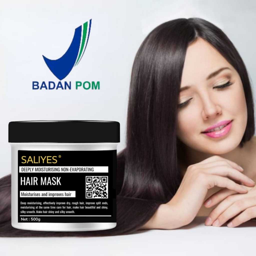 HAIR MASK SALIYES [BPOM]masker rambut keratin meluruskan dan menutrisi rambut langsung dari akarnya-