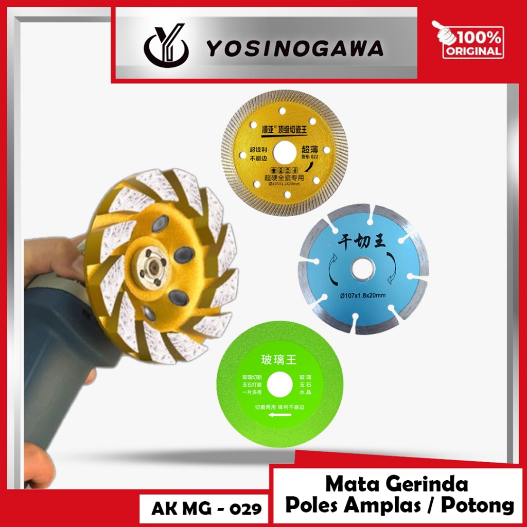 YOSINOGAWA - Mata Gerinda Berlian Cakram Amplas Beton Tembok Granit Batu Alam
