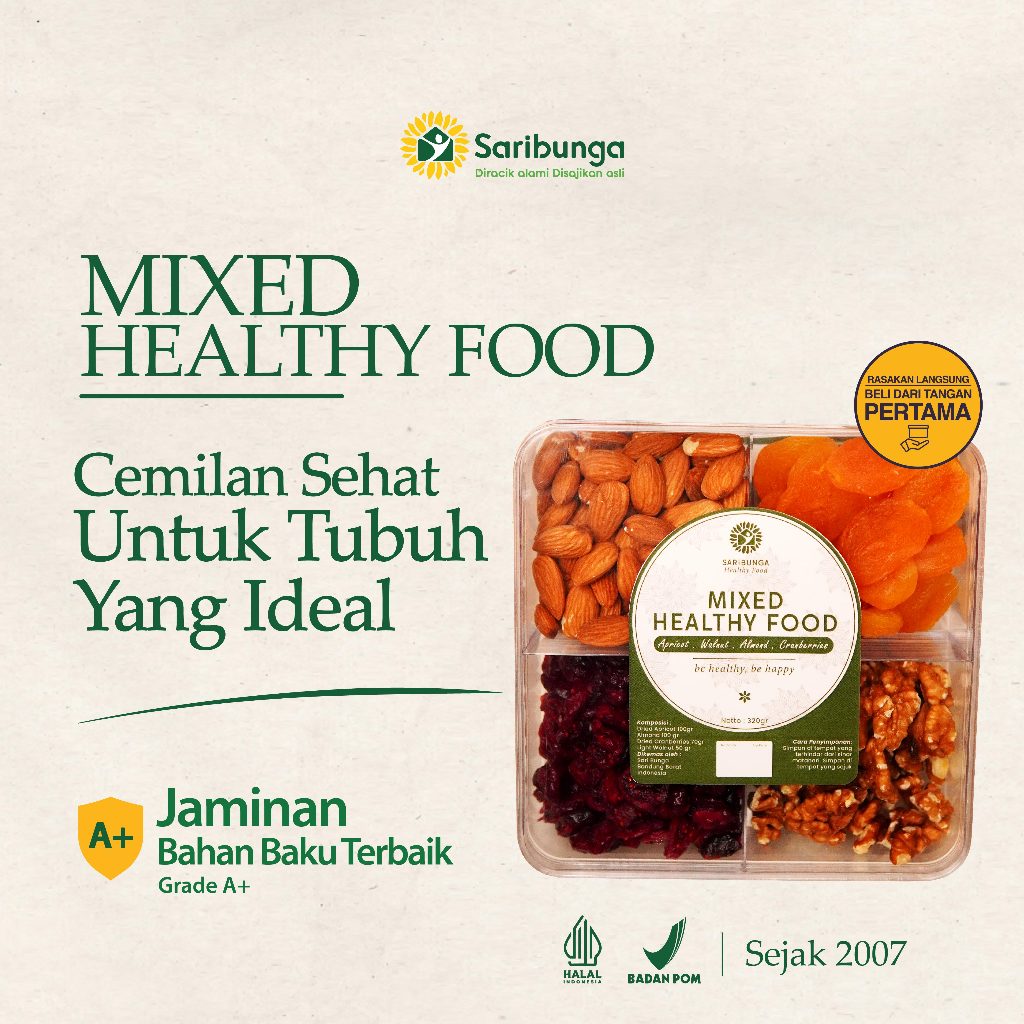 

Dapoer Saribunga Healthy Food - Mixed Healthy Food - Dried Apricot - Almond - Dried Cranberries