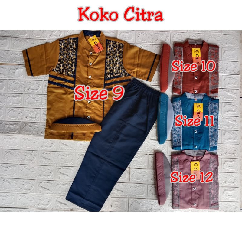 setelan koko anak citra kids 3-12th set koko celana dan peci