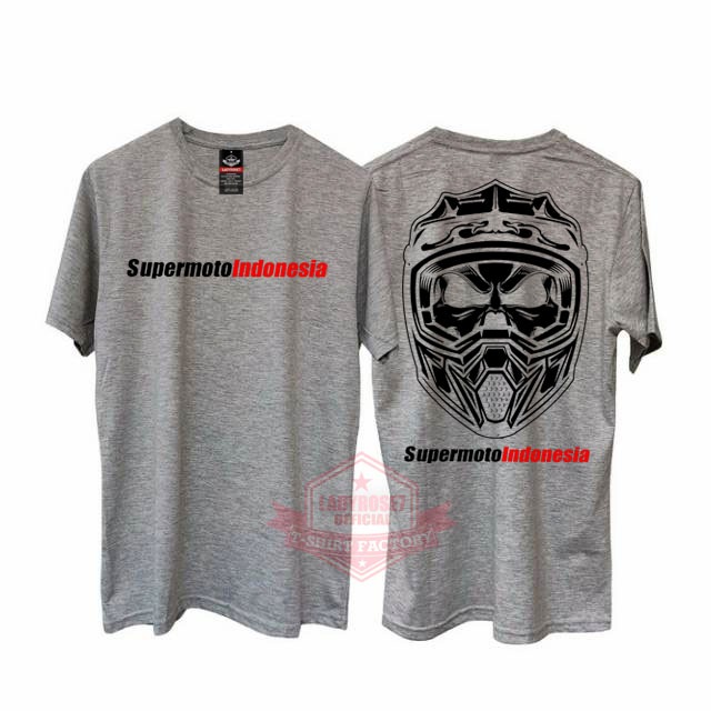 KAOS SUPERMOTO INDONESIA WARNA ABU-ABU / KAOS PRIA / KAOS OTOMOTIF / KAOS DISTRO