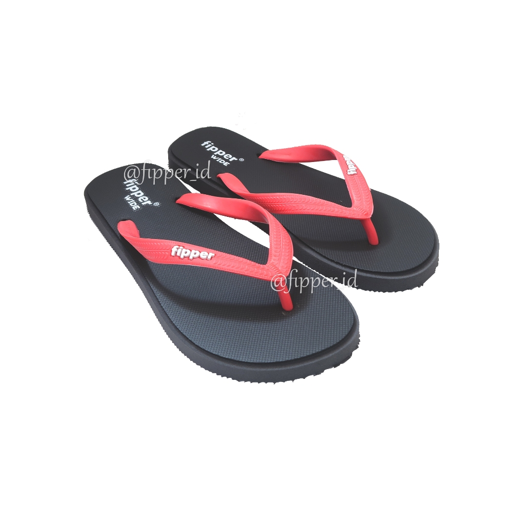 Sandal Fipper Wide Original for Man/Woman - Black/Grey(Dark)/Red