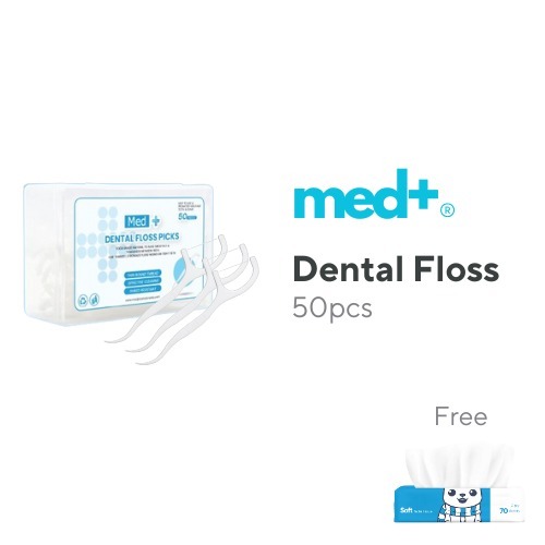 Kung Fu Case -Med+ Dental Floss / Tusuk Gigi 1 Pack 50 Pcs / Benang Gigi 2 in 1 / Pembersih Sela Gig