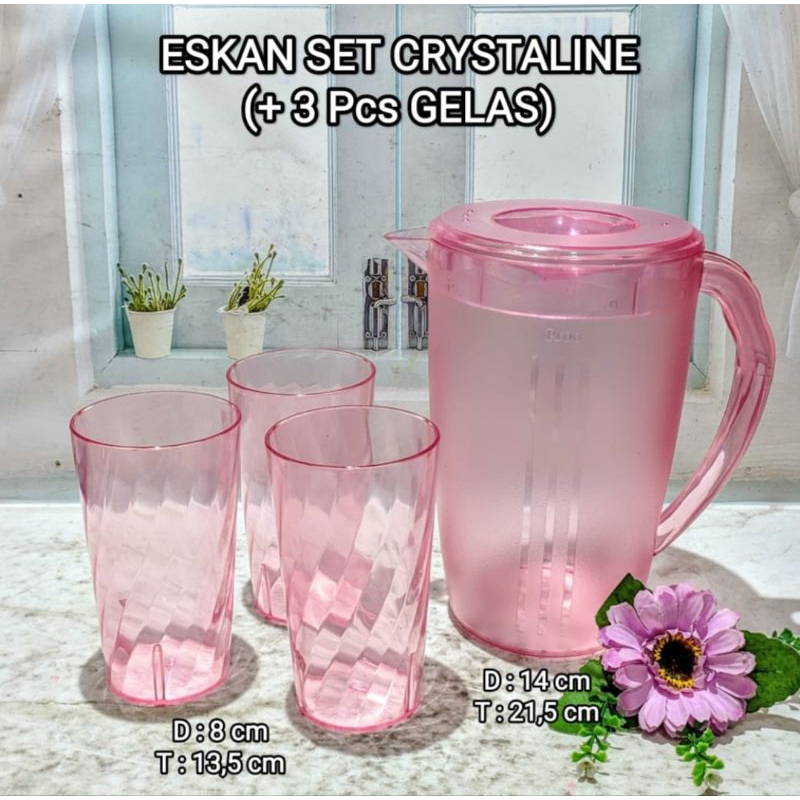 Teko Set Gelas Crystaline