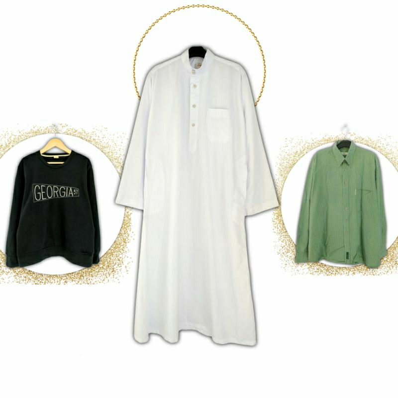 [PL] Baju Pria / Outfit Cowok / Atasan / Kaos Kemeja Koko Kurta Kemko / Long Gamis Dewasa / Premium 