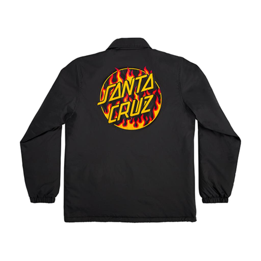 THRASHER FLAME DOT COACH L/S JACKET BLACK MENS SANTA CRUZ