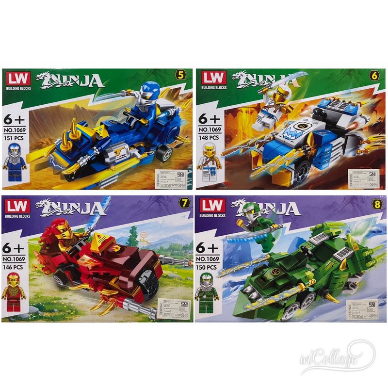 LW1069 Mainan anak ninja motor sport ninja dragon ninja robot