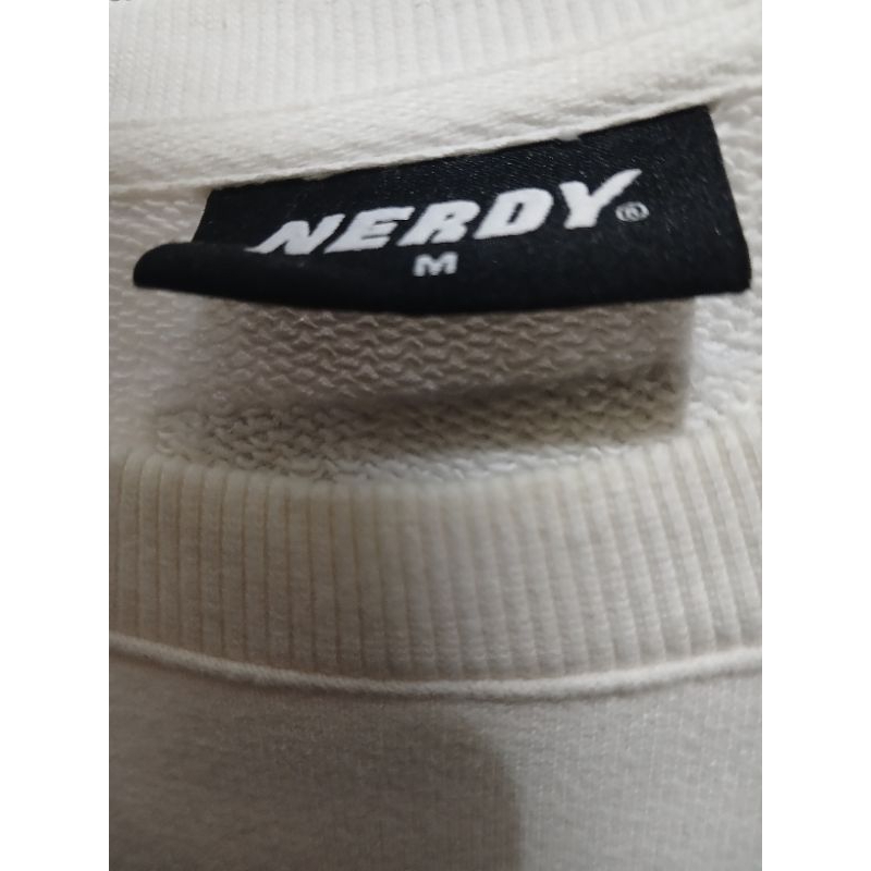 CREWNECK NERDY putih tulang ORIGINAL