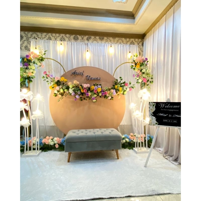 backdrop (sewa) wedding, engagement, ultah, tasyakuran dll