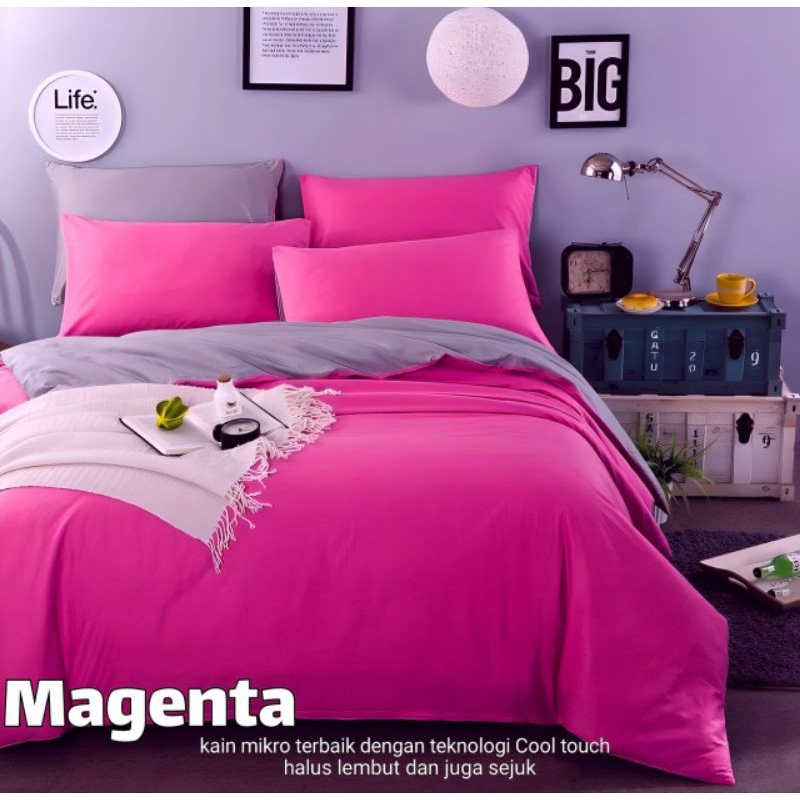 Sprei polos hotel murah warna magenta sprei anti geser sprei seprai sprei 90x200 sprei 100x200 sprei