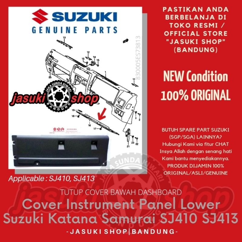 Cover Tutup Dashboard Dasbor Suzuki Jimny Katana Samurai SJ410 SJ413 Asli Ori Original SGP