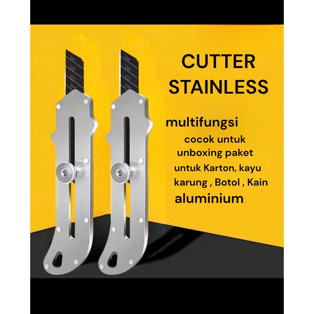 

Cutter Stainless Steel Unboxing Kertas Dinding Baja Cuter Besi Multifungsi 18 MM Tahan Karat