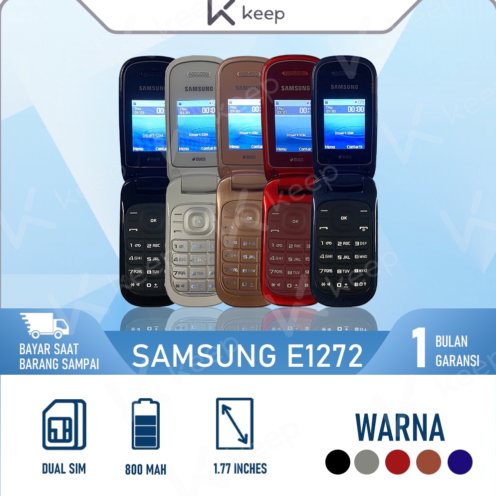 STOK TERBATAS hp lipat samsung GTE1272 termurah bergaransi jadul samsung lipat dual sim siaga lama