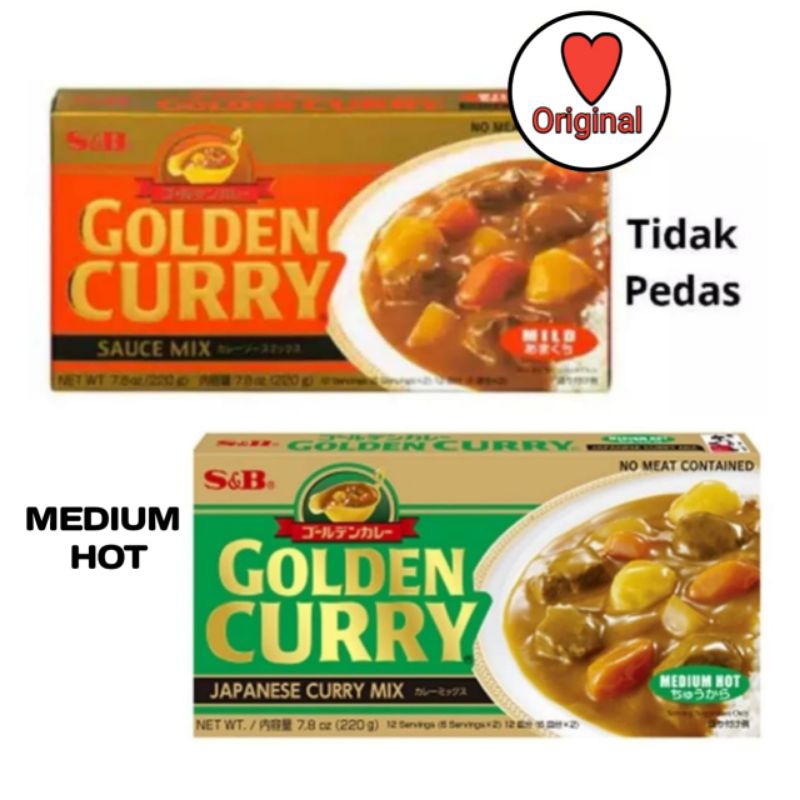 S&B Golden Curry 220gr MILD dan Medium Hot Kari Jepang Asli Original