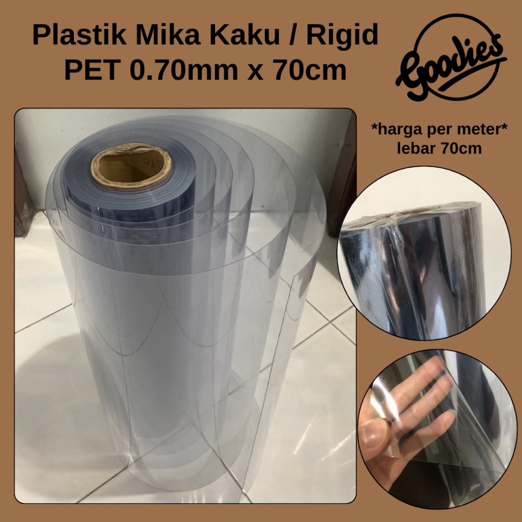 

Plastik Mika Kaku Tebal PET 0.70mm x 70cm Tebal Pengganti Kaca / Mika Rigid Meteran 070 0.70 0,70 mm