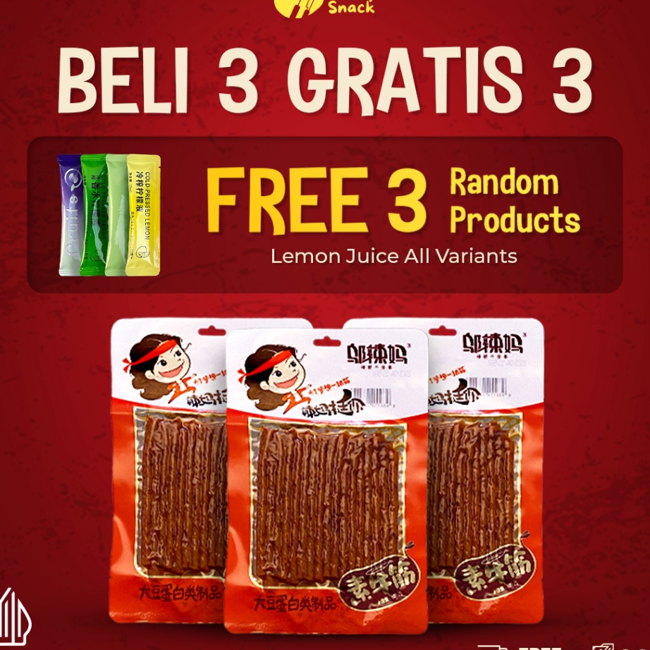 

DiSkon Latiao Family Snack HALAL3pcs Wulama Latiao 3 Pcs Wulama Gluten Cemilan Snack A Food Vegetarian Latiao Latiao Wulama