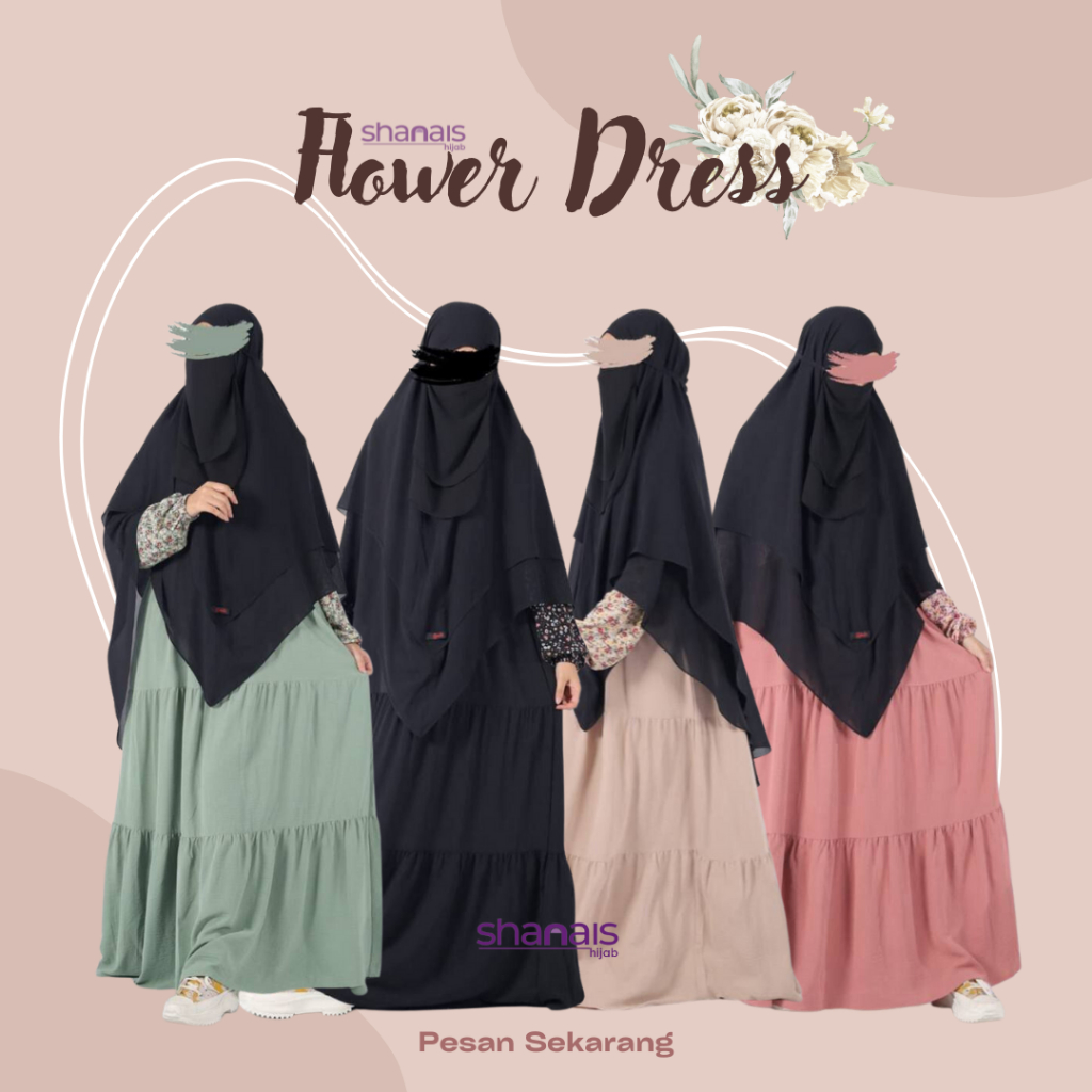 Gamis Flower Dress l Syamila Gamis Only
