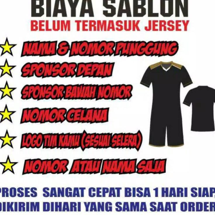 BELUM TERMASUK JERSEY BIAYA SABLON JERSEY SABLON POLYFLEX SABLON JERSEY POLYFLEX SABLON BAJU BOLA BI