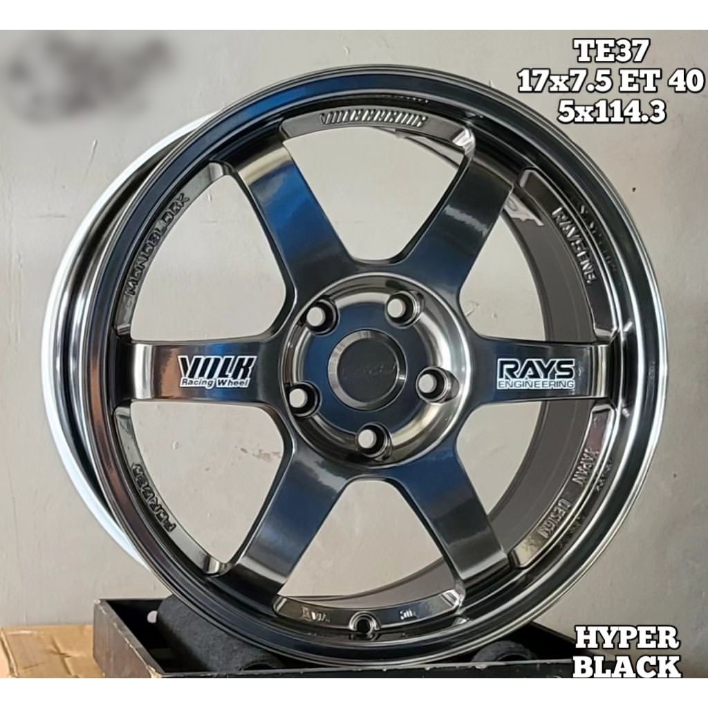 velg te37 ring 17 hyper black pcd 5x114,3 velg mobil xpander,hrv,innova,terios,civic