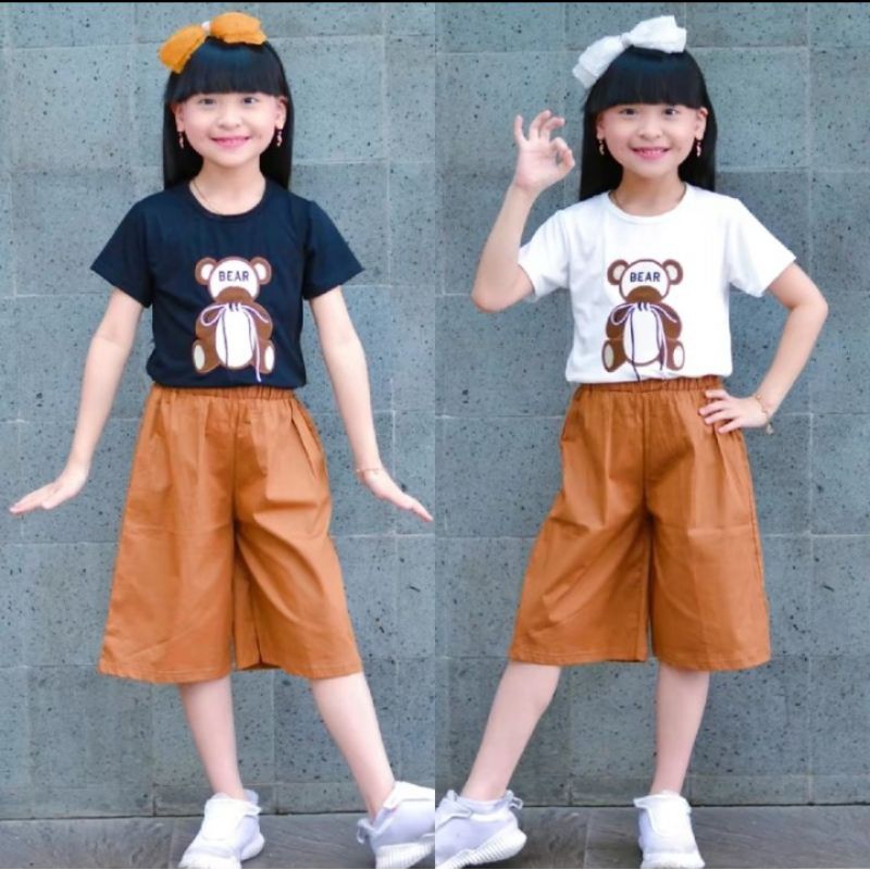 COD BAJU SETELAN ANAK PEREMPUAN BODRDIR CELANA KULOT USIA 4-11TAHUN/BAJU ANAK PEREMPUAN/PAKAIAN ANAK