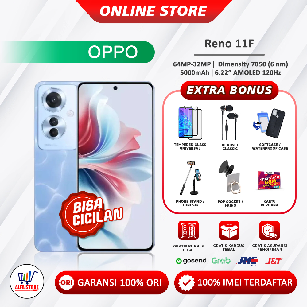 Oppo reno 11F 5G ram 8/256Gb oppo reno 11f 5G garansi resmi oppo
