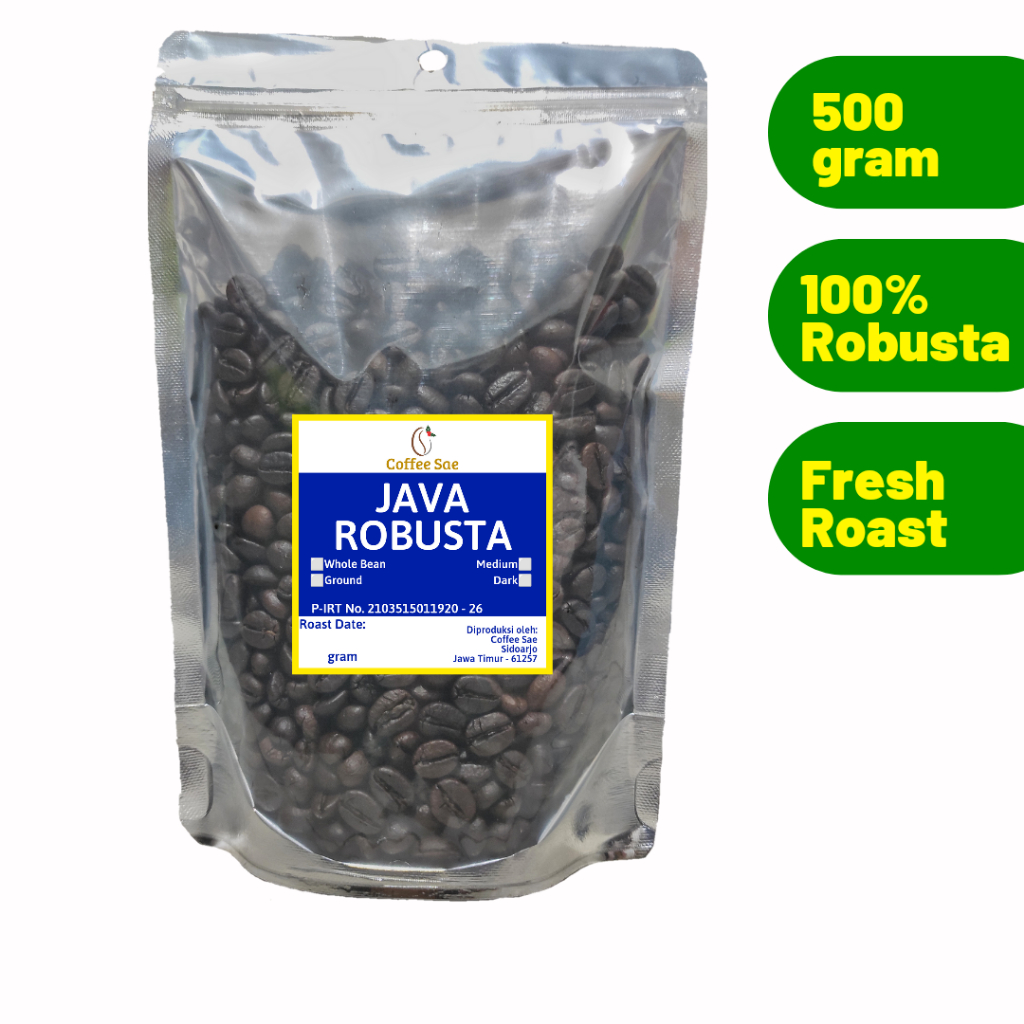 

Biji Kopi Bubuk Robusta 500gram dark roast coffee sae
