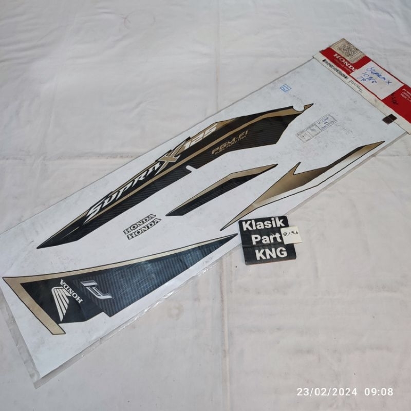 Striping sticker stripe Honda Supra x125 x 125 pgm fi K41 hitam kanan original ahm