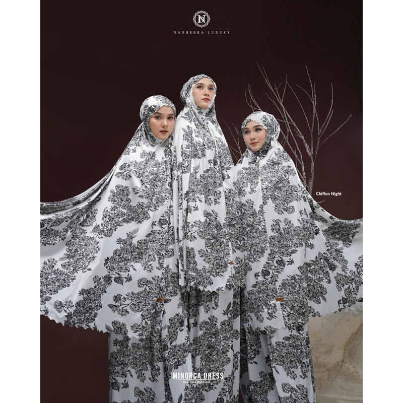 PROMO - MINORCA MUKENA MUKENA POTONGAN LASERCUT BAHAN SLIK RINGAN MEWAH BY NADHEERA LUXURY - INAYAHH