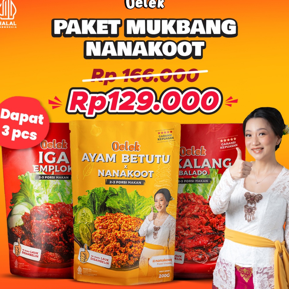 

COD Paket Mukbang Nanakoot Ayam Betutu Iga Emplok Cakalang Balado