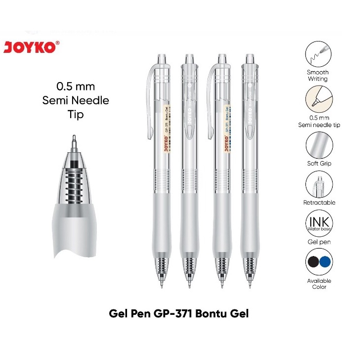 

GYA264 PROMO ALE 12Pcs Pulpen Gel Cetek Joyko GP371 Pena Bontu Gel 5mm