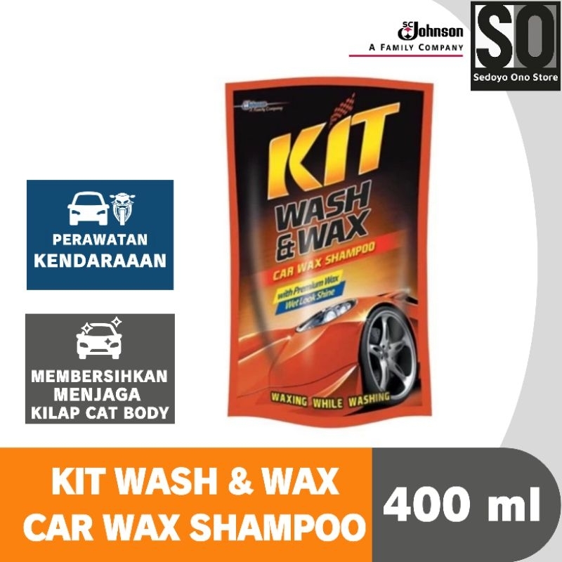 Kit Wash & Wax Car Wax Shampoo 400 ml