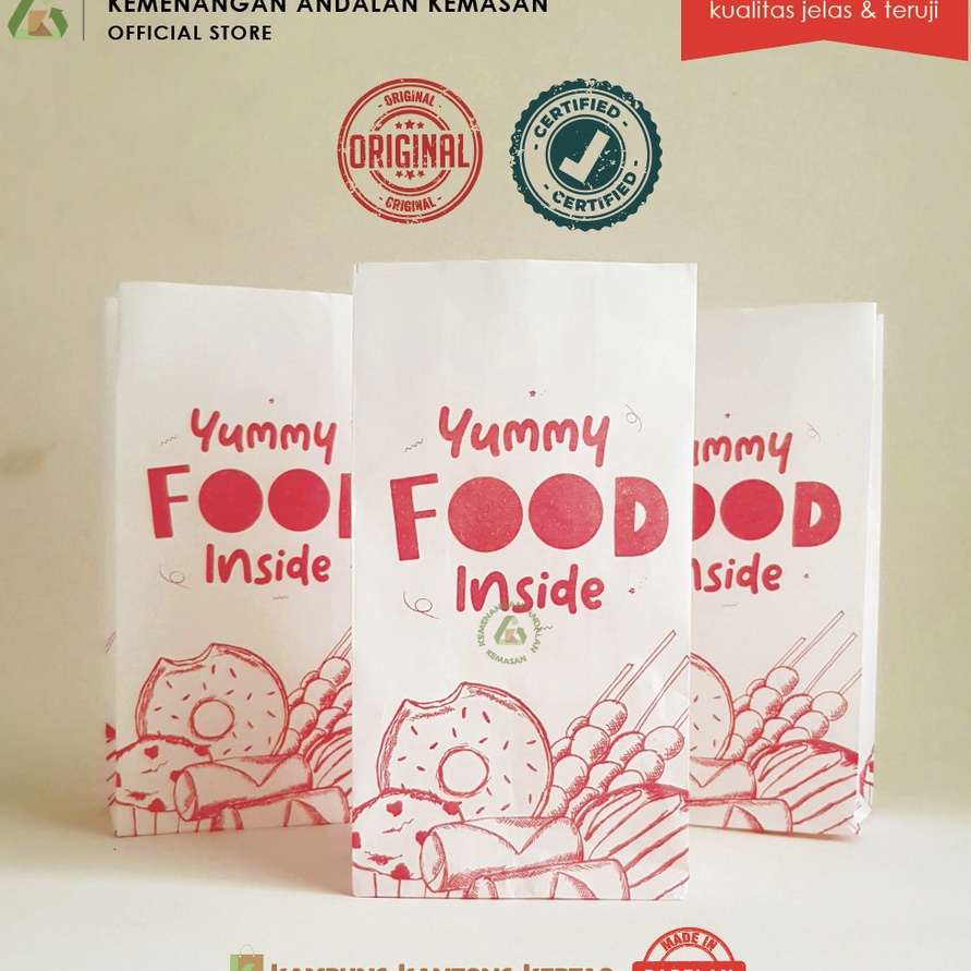 

TERBARU KANTONG YUMMY FOOD 1 PCS Kantong Ayam Goreng Kemasan Fried chicken WAJIB MEMBELI EXTRA PACKING