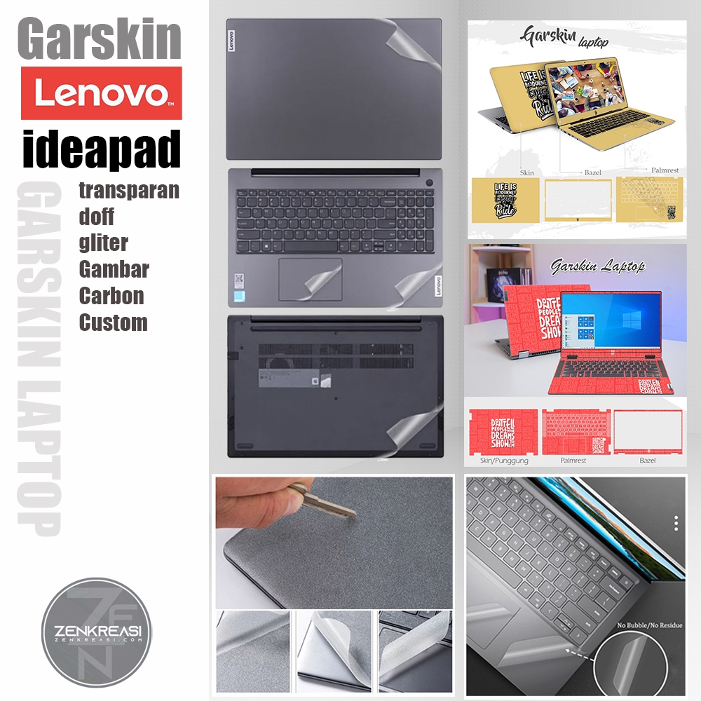 Garskin Laptop Lenovo Ideapad | Garskin Laptop FullBody | Skin Laptop Protector | Garskin Transparan