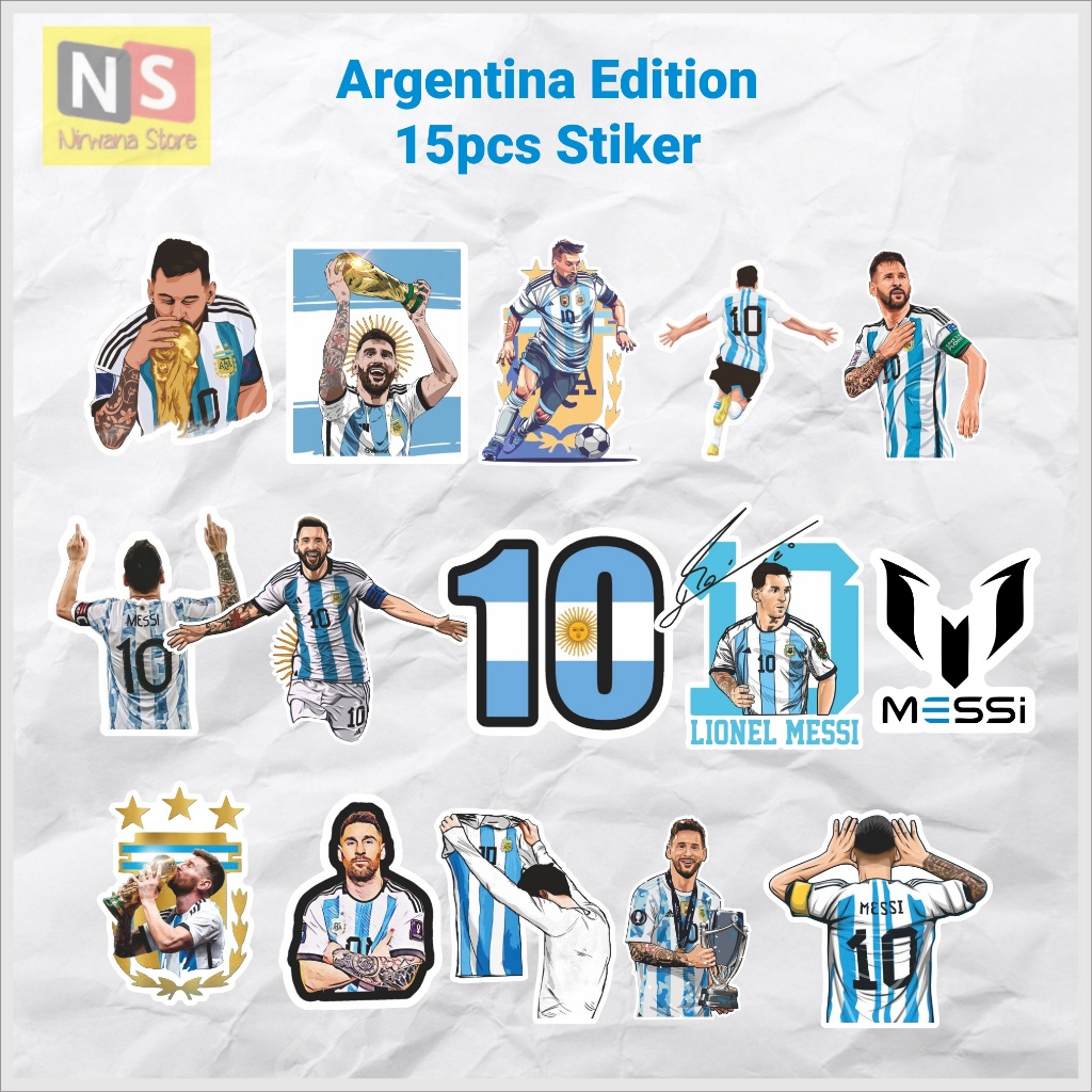 

Stiker Pack Paket Tumblr Laptop - Lionel Messi Argentina Edition 15Pcs