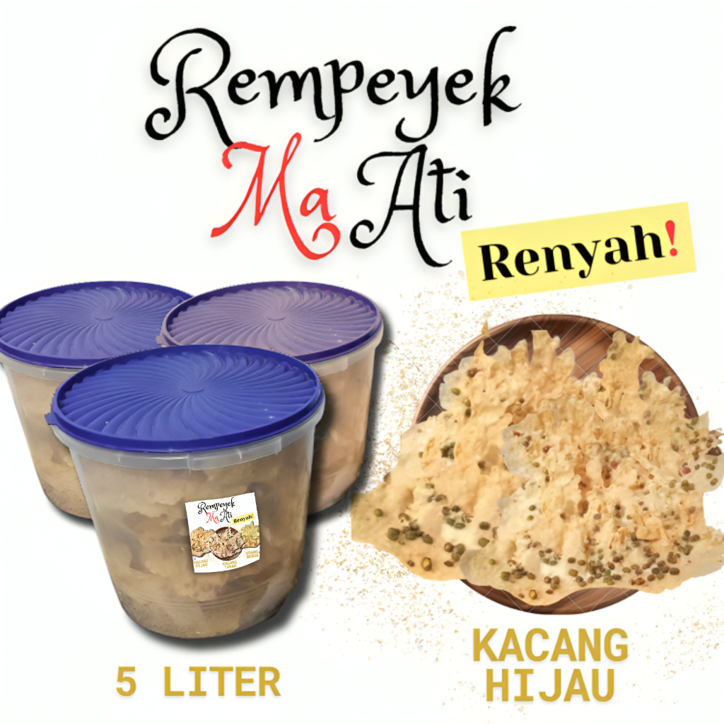 

Peyek / Rempeyek Ma Ati - Kacang Hijau- Toples 5 Liter