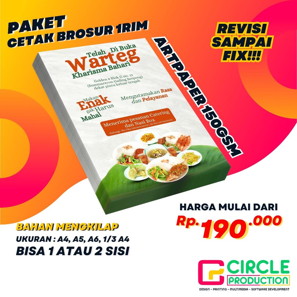 

PAKET CETAK BROSUR AP150GSM | MURAH GRATIS DESIGN | 1RIM/500LEMBAR | BAHAN MENGKILAP | ARTPAPER 150GSM