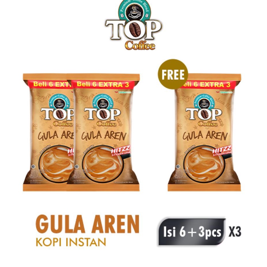 

DiSkon Top Coffee Kopi Instan Gula Aren Pack 22 gr isi 6 3 pcs x3