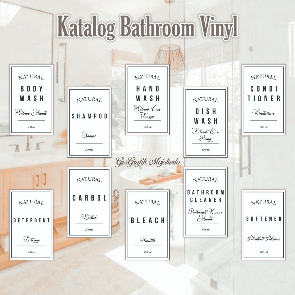 

STIKER LABEL BOTOL SABUN CAIR ANTI AIR / STIKER KAMAR MANDI / STIKER LABEL WATERPROOF