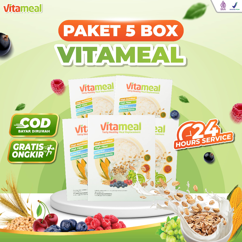 PAKET 5 BOX VITAMEAL - Atasi Gula Darah Tinggi Mencegah Diabetes Melitus Kencing Manis Mengobati Keb