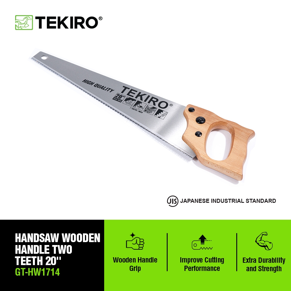 TEKIRO GERGAJI TANGAN GAGANG KAYU 20 INCH 2 MATA / GERGAJI KAYU GAGANG KAYU / TOOLS - ALAT PERKAKAS