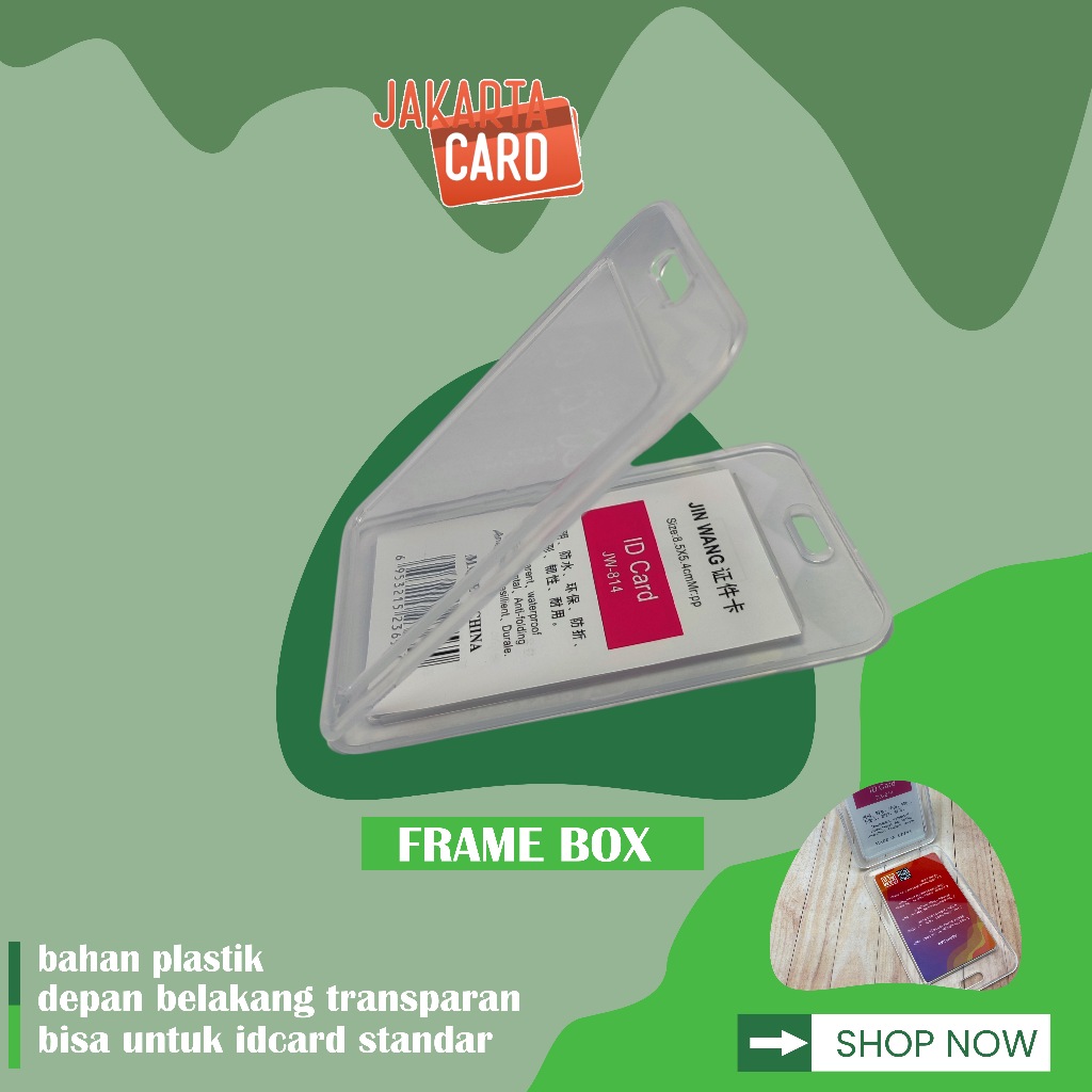 

tempat idcard box clear card holder clear bening frame card bukatutup
