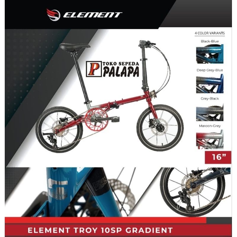 SEPEDA LIPAT 16 ELEMENT TROY X 10 Speed Gradient