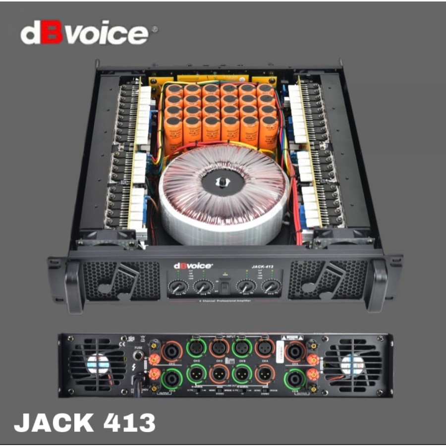 POWER AMPLIFIER DBVOICE JACK 413 / JACK413 4 CHANNEL CLASS H ORIGINAL