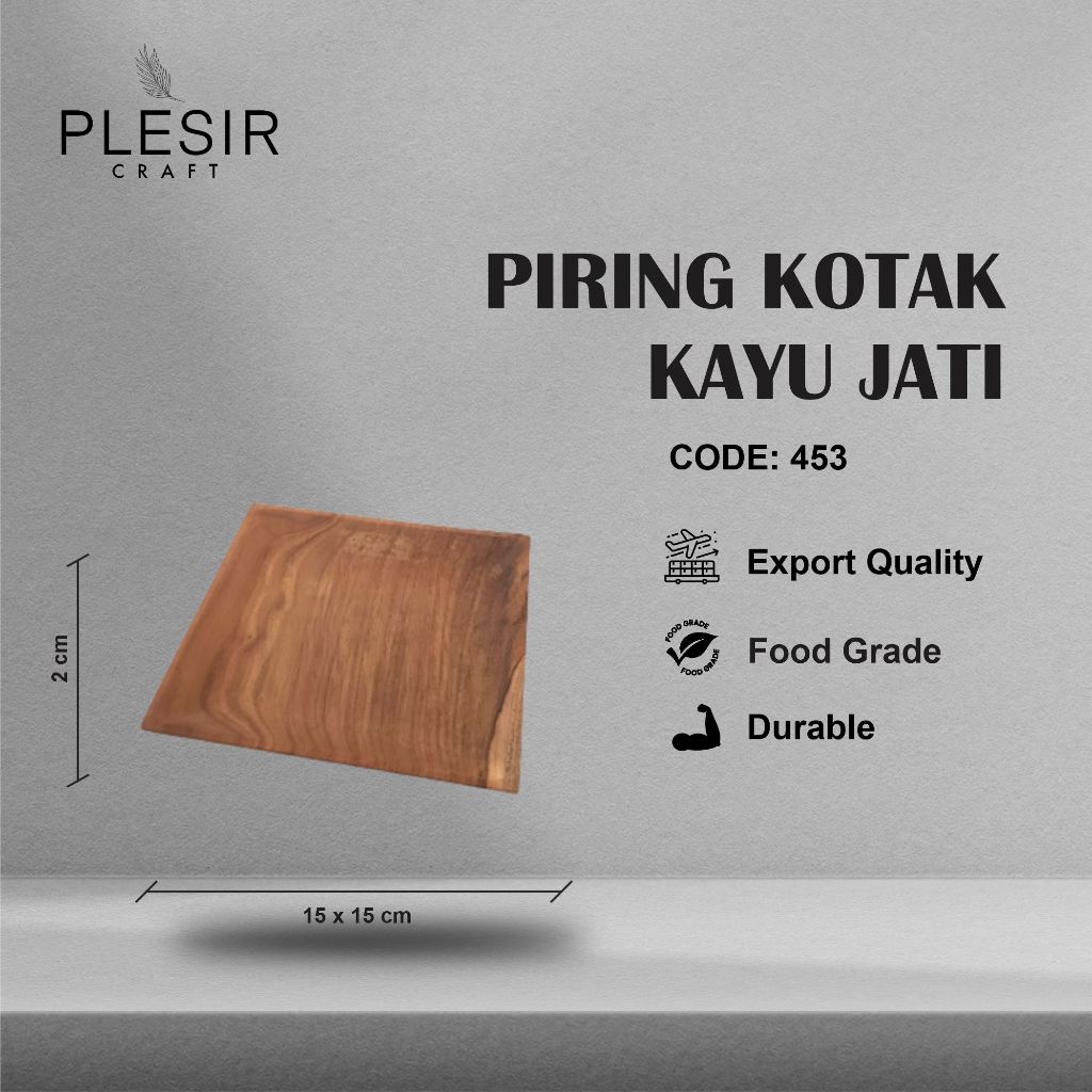 Piring Kotak Kayu Jati