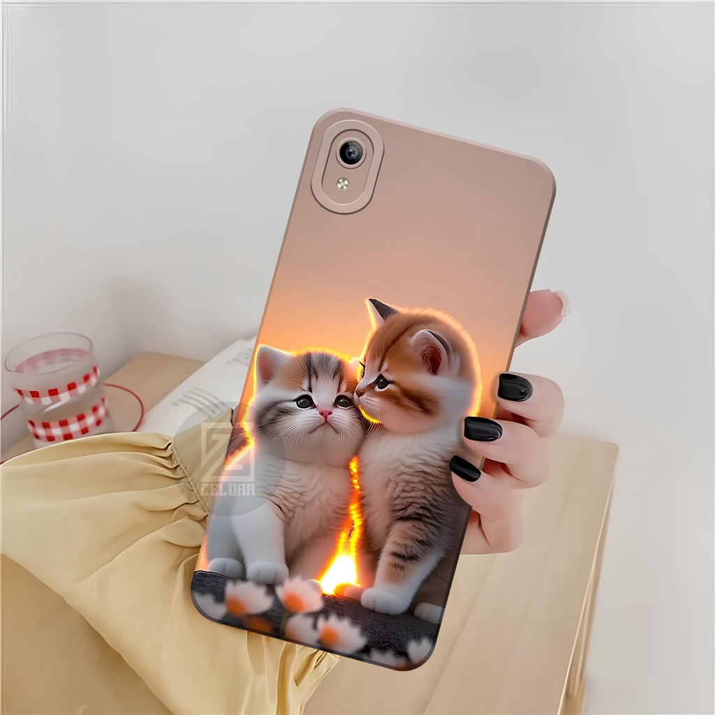 Softcase Hp VIVO Y91C / Y1S Terbaru - Fashion Case Kucing - Case VIVO Y91C / Y1S - Kesing OPPO VIVO 
