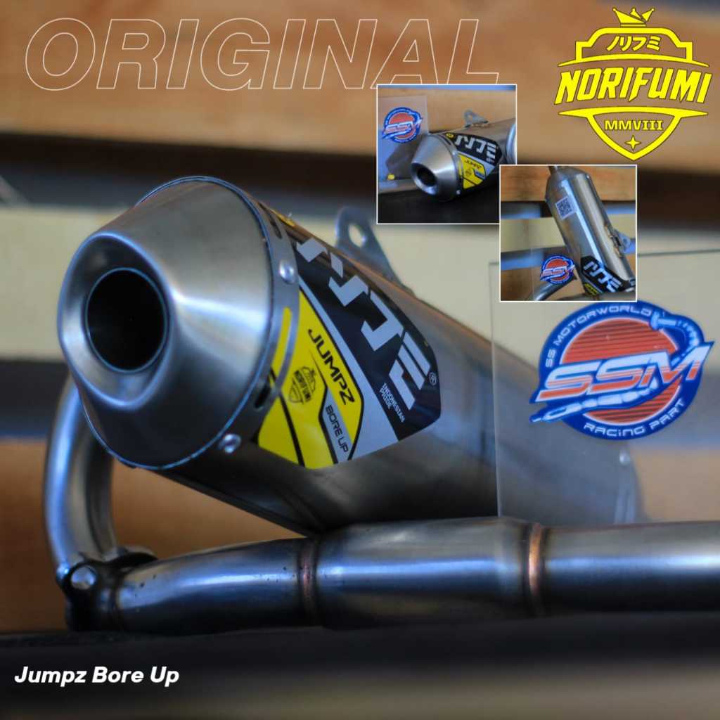 KNALPOT NORIFUMI JUMPZ BORE UP - KLX - CRF - WR STAINLESS ORIGINAL