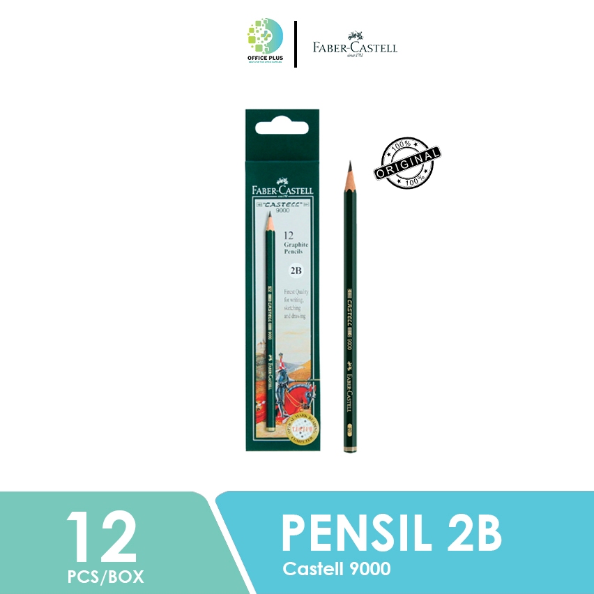 Pensil 2B/Pensil Faber Castell 2B/Pensil Ujian Faber Castell 2B ORIGINAL 1 Box (isi 12 pcs)