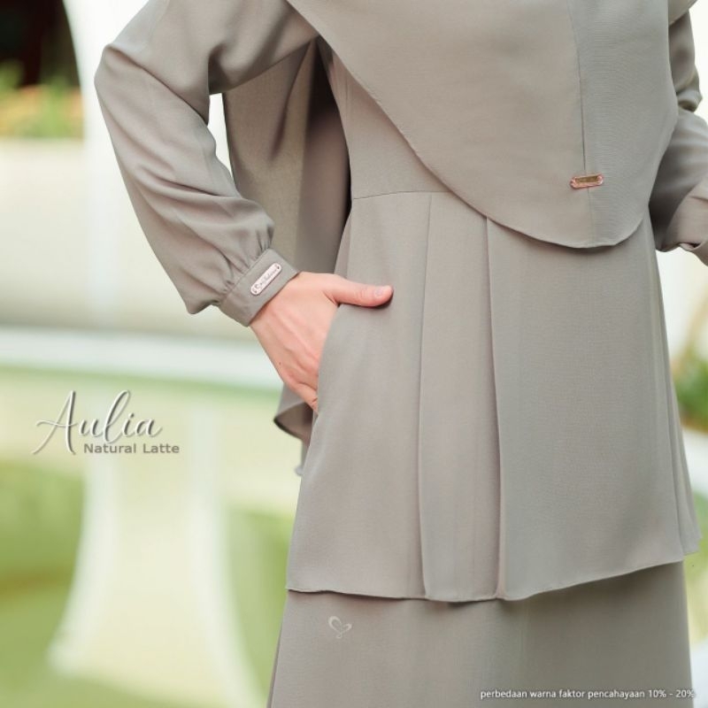 SALVINA Aulia Set Jilbab Khimar / Gamis Kantor / Gamis Polos / Baju lebaran terbaru