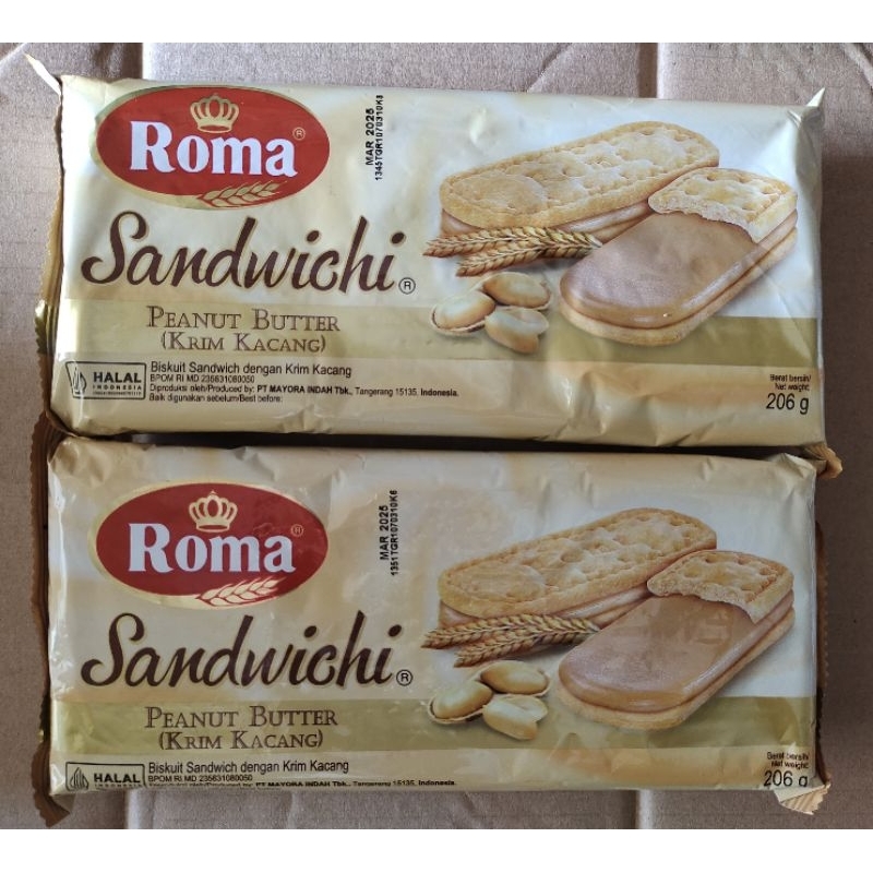 

( COD ) Roma sandwichi peanut butter krim kacang 206g